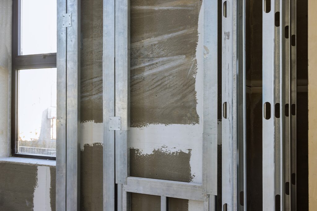 steel metal door frame from supplier in Malaysia under construction side