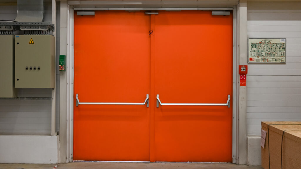 red fire rated door manufactured in malaysia